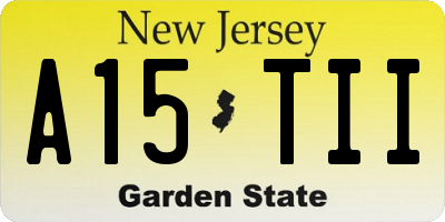 NJ license plate A15TII