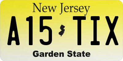 NJ license plate A15TIX