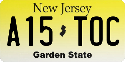 NJ license plate A15TOC