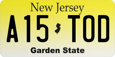 NJ license plate A15TOD