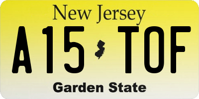 NJ license plate A15TOF