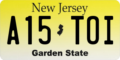 NJ license plate A15TOI