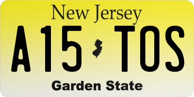 NJ license plate A15TOS