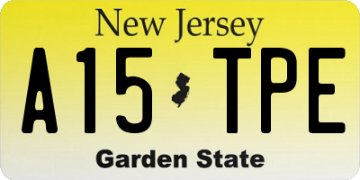 NJ license plate A15TPE
