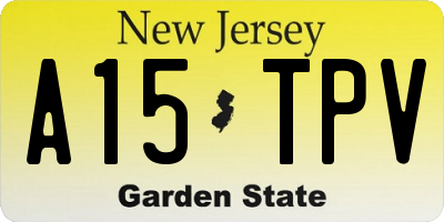 NJ license plate A15TPV