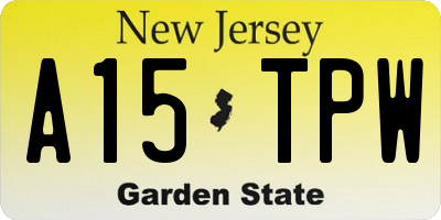 NJ license plate A15TPW