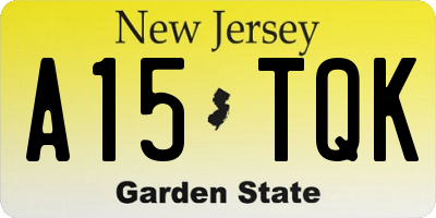 NJ license plate A15TQK