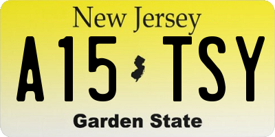 NJ license plate A15TSY