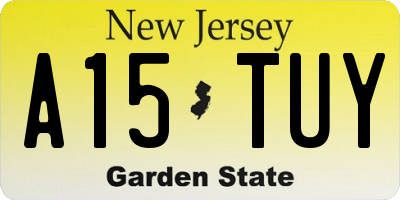 NJ license plate A15TUY