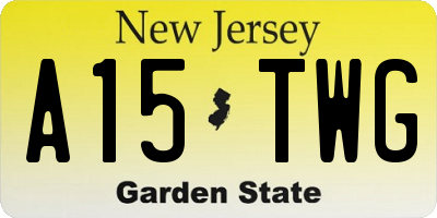 NJ license plate A15TWG