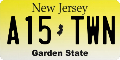 NJ license plate A15TWN