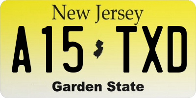NJ license plate A15TXD