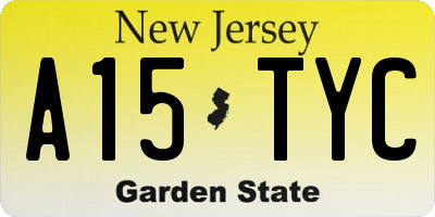 NJ license plate A15TYC