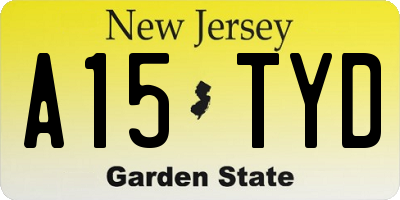 NJ license plate A15TYD