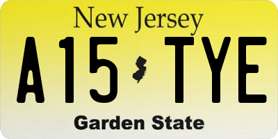 NJ license plate A15TYE