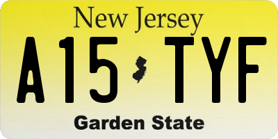 NJ license plate A15TYF