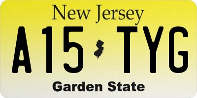 NJ license plate A15TYG