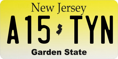 NJ license plate A15TYN