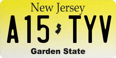 NJ license plate A15TYV