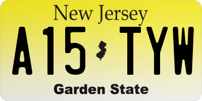 NJ license plate A15TYW