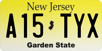 NJ license plate A15TYX