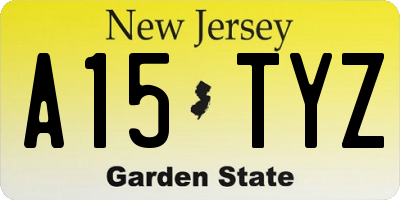 NJ license plate A15TYZ