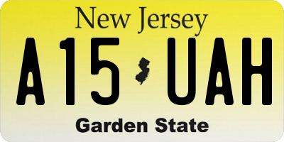 NJ license plate A15UAH