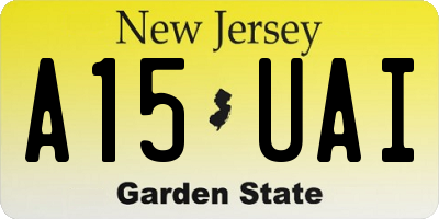 NJ license plate A15UAI