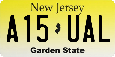 NJ license plate A15UAL