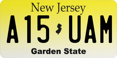 NJ license plate A15UAM