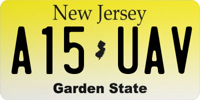 NJ license plate A15UAV