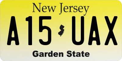 NJ license plate A15UAX