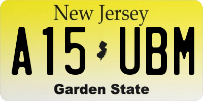 NJ license plate A15UBM