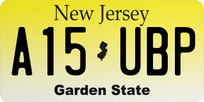 NJ license plate A15UBP