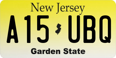 NJ license plate A15UBQ
