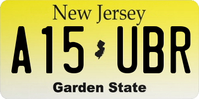 NJ license plate A15UBR