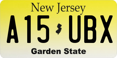 NJ license plate A15UBX