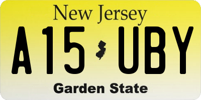 NJ license plate A15UBY