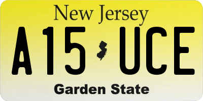 NJ license plate A15UCE