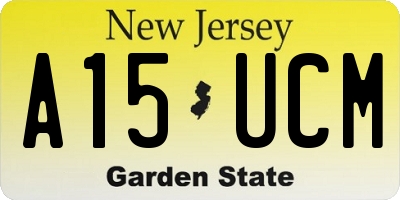 NJ license plate A15UCM
