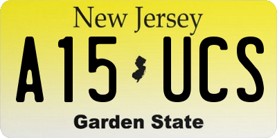 NJ license plate A15UCS