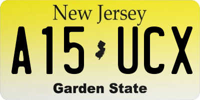 NJ license plate A15UCX
