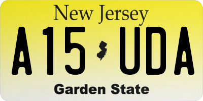 NJ license plate A15UDA