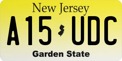 NJ license plate A15UDC
