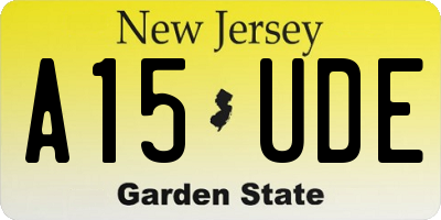 NJ license plate A15UDE