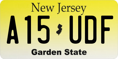 NJ license plate A15UDF
