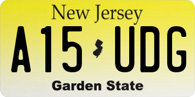 NJ license plate A15UDG