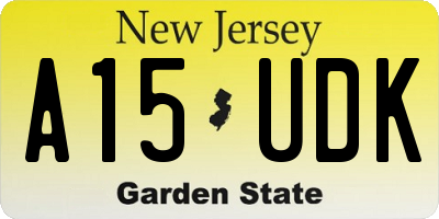 NJ license plate A15UDK
