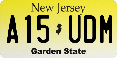 NJ license plate A15UDM