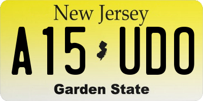 NJ license plate A15UDO